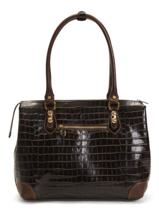 Marino Orlandi Handbags - MARINO ORLANDI Made In Italy Leather Crocodile Tote